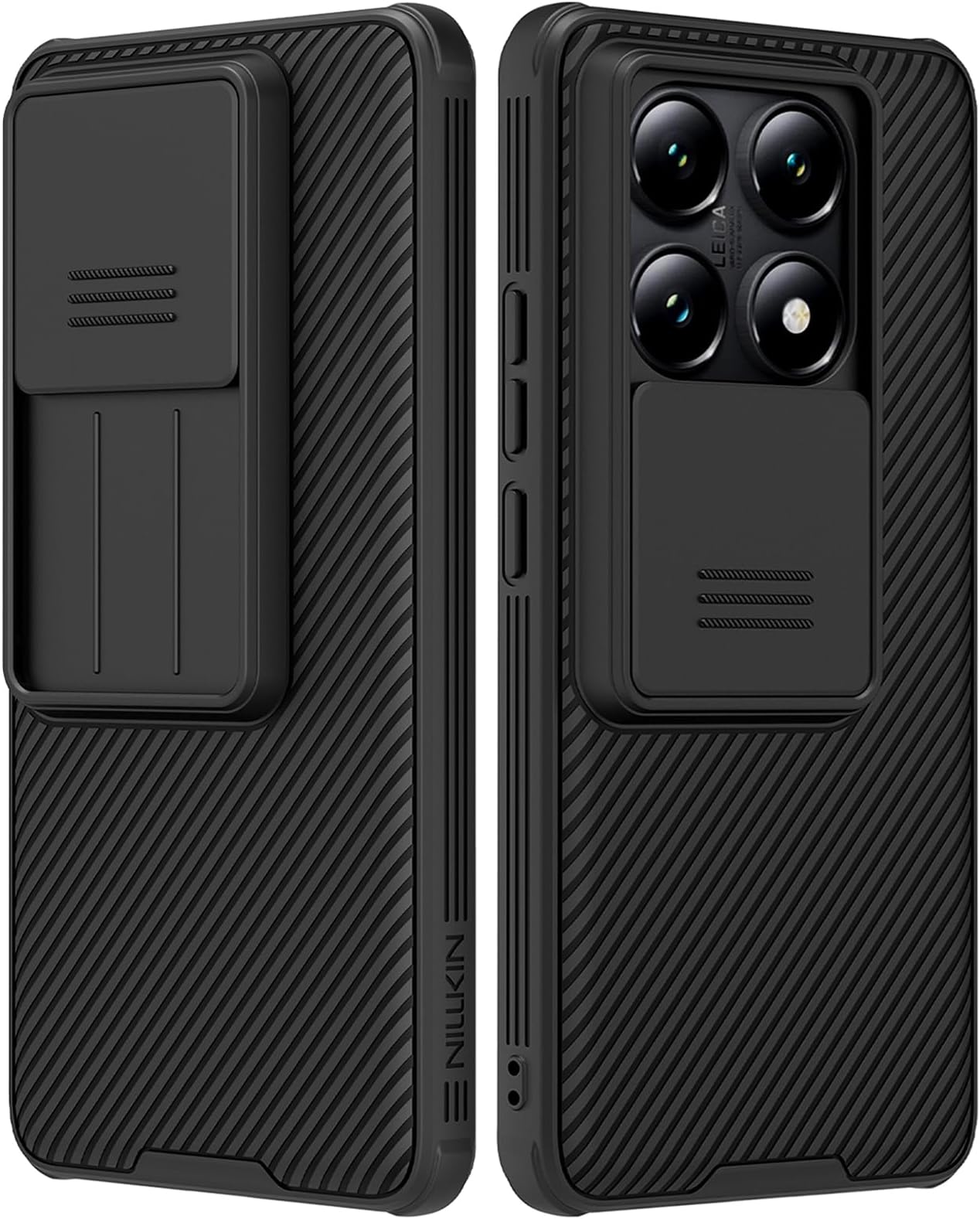 For Xiaomi 14T Pro Case, Camera Lens Protection Slide Cover, TPU+PC Shockproof Bumper Back Cover, Anti-Fingerprint Mobile Phone Case, Slim Fit Protective Casing