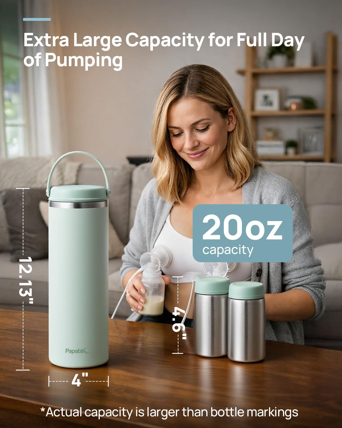 Papablic Breastmilkc Cooler & Glass Breast Milk Pitcher
