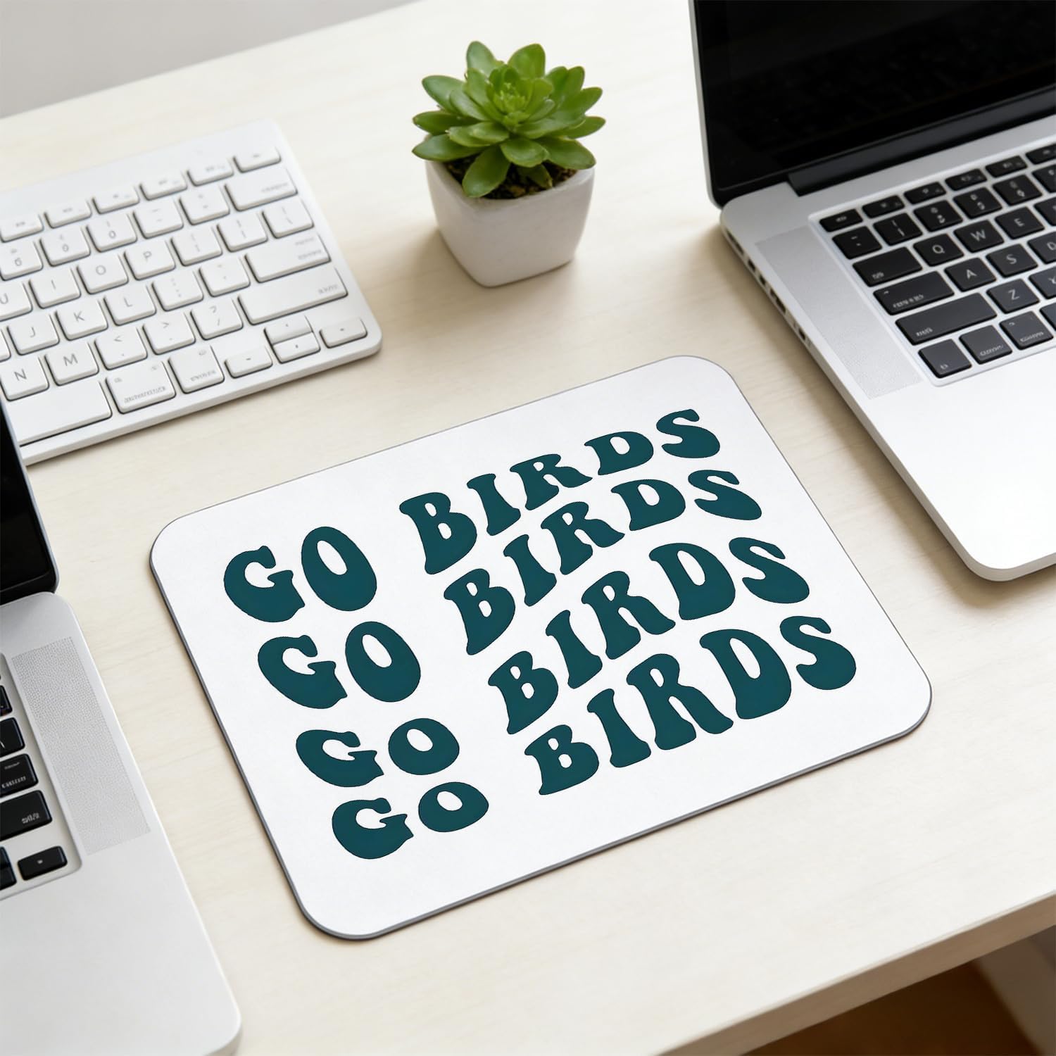 Groovy Go Birds Football Mouse Pad for Desk, Football Lover Player Fan Gifts Mousepads for Wireless Mouse Computers Laptop Home Office Supplies Accessories, 9.5x7.9 Inch image 4