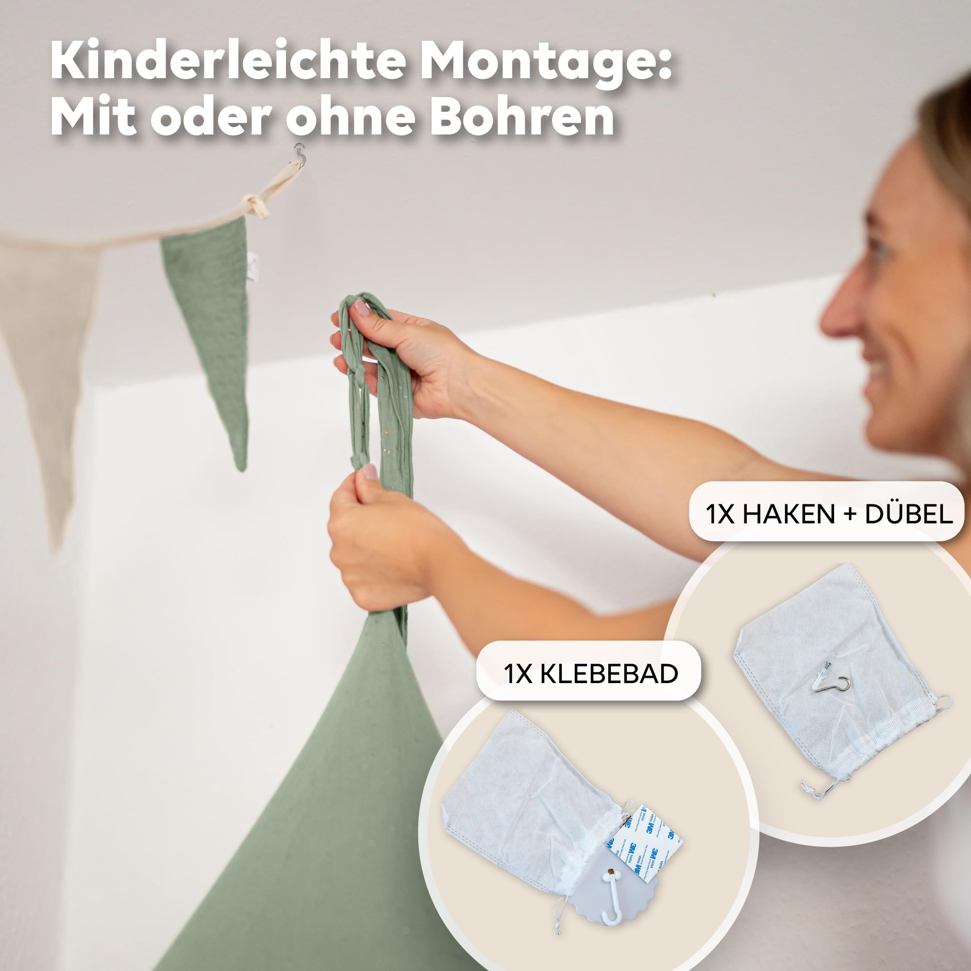 lilimaus Baldachin Kinderzimmer [in 12 Farben] - Betthimmel aus 100% Baumwolle Musselin Handmade für Mädchen & Jungen - Babybett Himmel als Babyzimmer Deko - Vorhang für Kinderbett, Kuschelecke