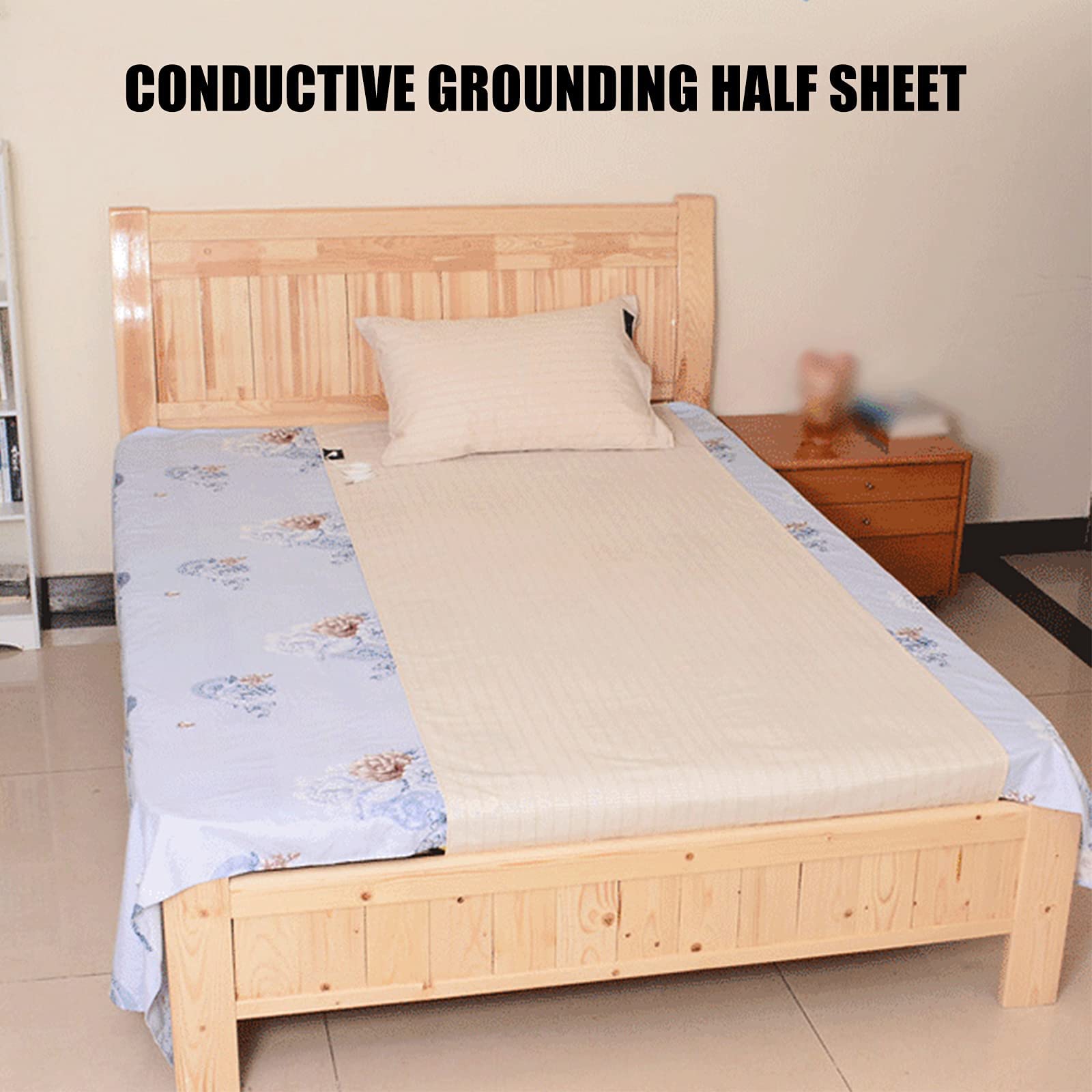 Grounding Sheet / Earthing Mat – 27 X 52 Inch (68x132cm), Silver & Cotton, With UK Plug