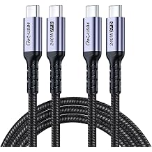 USB 4 Cable 6.6FT 2 Packs, 240W USB C Cord, High Speed 40Gbps Data