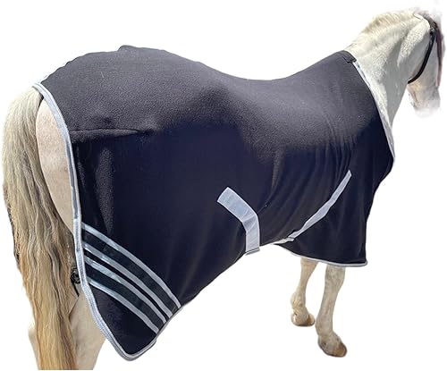 Miniatura 9 de Majestic Ally Manta de caballo de forro polar antibolitas con cuerda trenzada plateada (morado, 78)