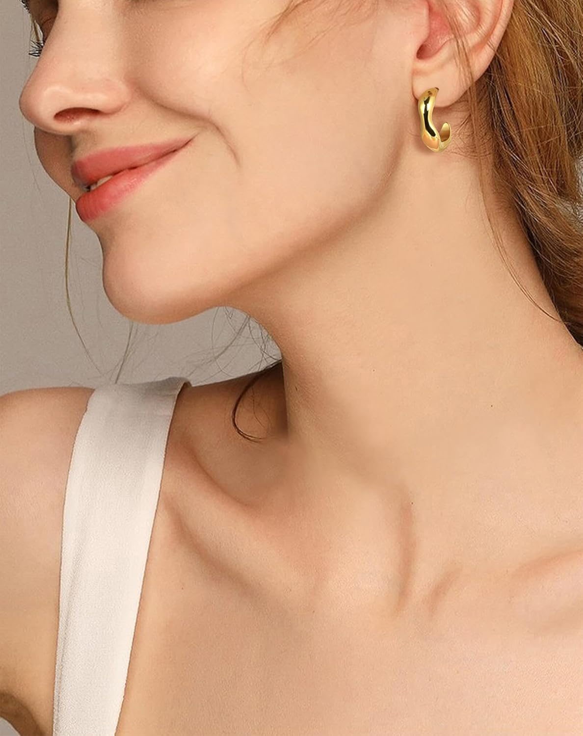 Lantine CZ Huggie Hoop Earrings Stainless Steel Mini Cubic Zirconia Sleeper Hinged Clicker Triple Double Cartilage Helix Small Hugging Hoop Earrings - Image 2