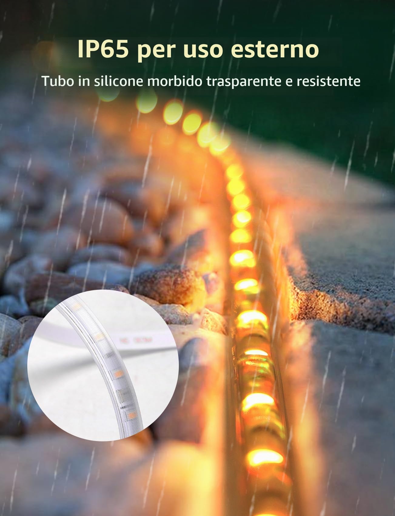 Aigostar Striscia LED 10M con Telecomando,100W 1000LM Striscia di Luce Solare Impermeabile IP65,600LEDs,Striscia LED da Esterno,Luci Led Camera da Letto,Giardino,Piscina,Festa,Portico,Patio