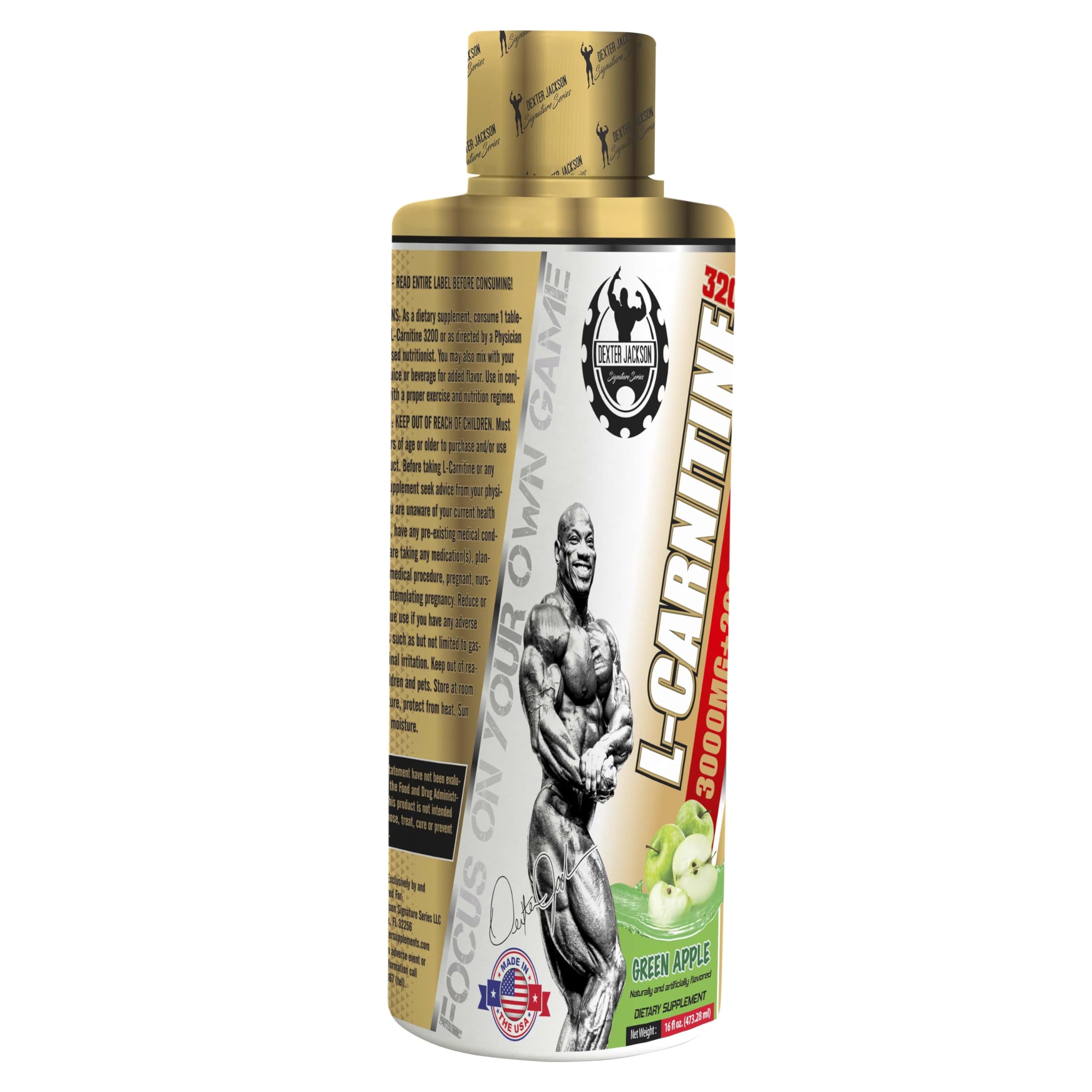 Dexter Jackson Signature Series Gold L-Carnitine 3000mg (473.28 Ml, Green Apple) Green Apple 473.28 Ml