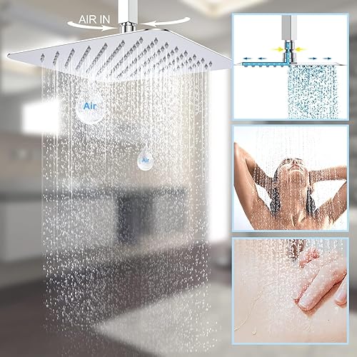 Miniatura 5 de EMBATHER Sistema de ducha de lluvia, juego completo de grifos de ducha de cromo pulido con cabezal de ducha de lluvia de 10 pulgadas y mano (con