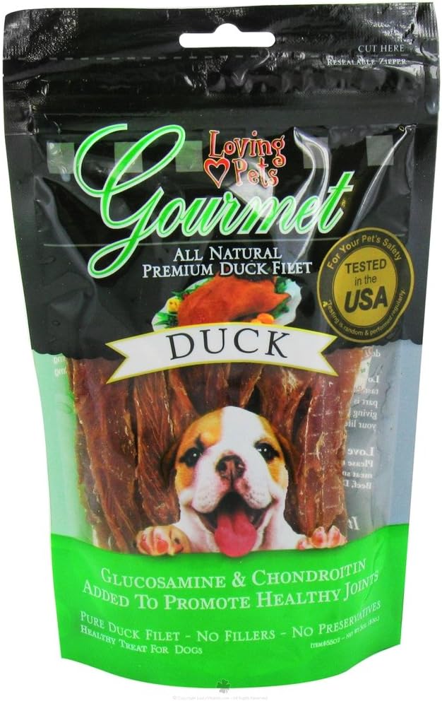 Loving Pets All Natural Premium Duck Filet Strips With Glucosamine & Chondroitin, Dog Treats, 12oz