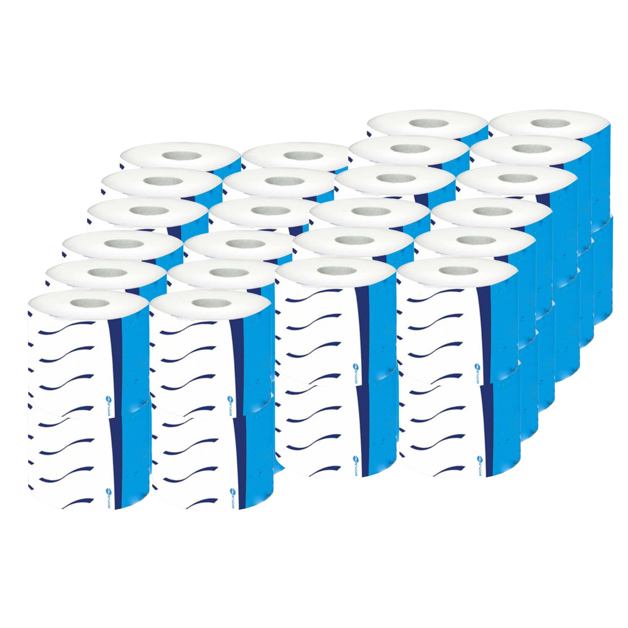 SIMPLETEK - Carta igienica professionale e Goffrata | 2 Veli Pura di Cellulosa | Morbida - Ecolabel | Confezione da 48 Rotoli