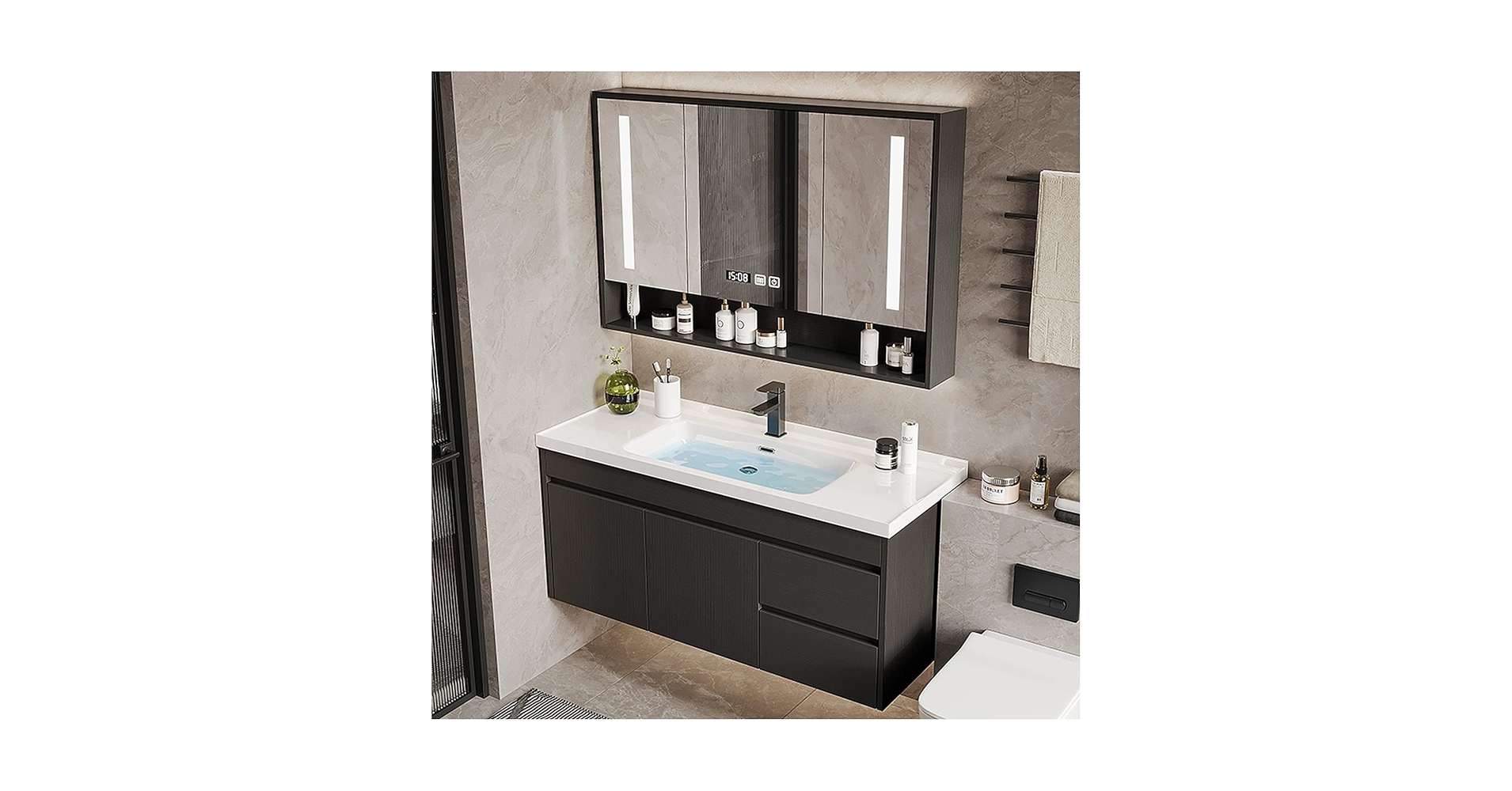 nata17 ‼️9SAM33 Amazon.com: TIZAZO Floating Single Sink Bathroom Vanity