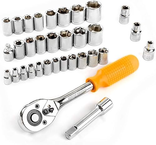 Miniatura 3 de DEKO PRO Juego de herramientas de 128 piezas, kit de herramientas manuales para el hogar, juego de herramientas de reparación automática, con caja