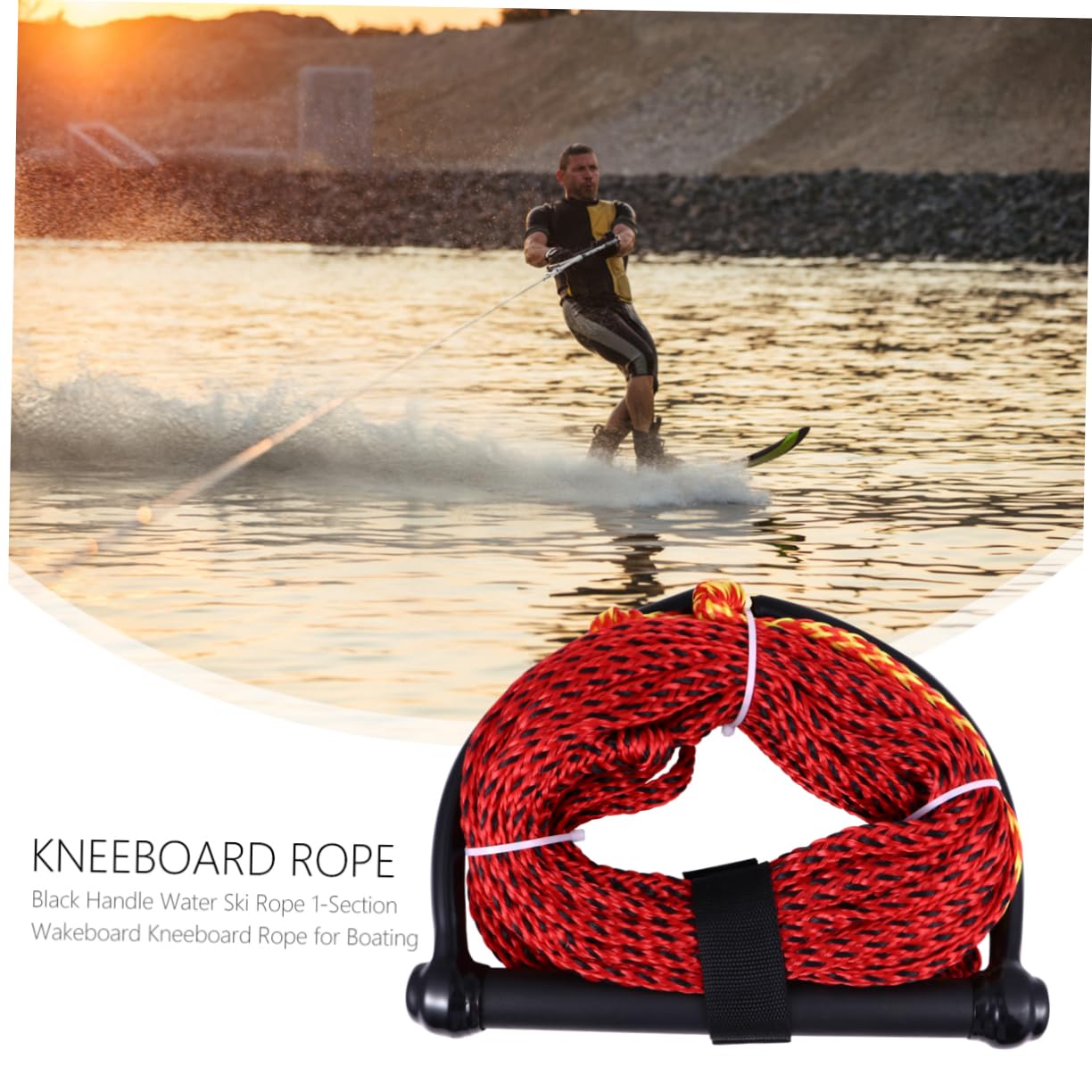 Hemobllo Czarna Rączka Liny Do Wodnych Sekcyjna Wakeboard Kneeboard Do Sportów Wodnych Losowy Kolor