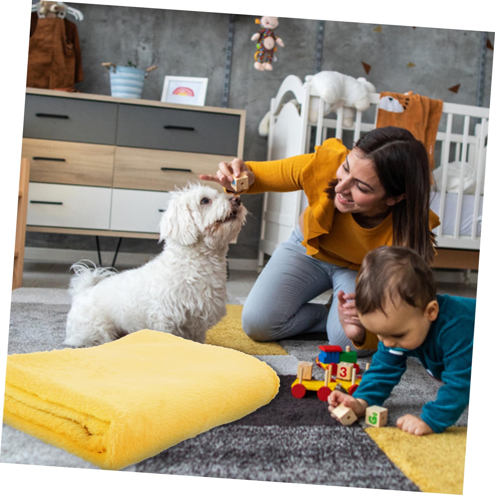 Amosfun Blankets Blanket Under Twin Fleece Fuzzy- Gorgeous Flannel Fleece Pet Blanket Cozy Towel Solid Color Pet Blanket (Bright Red)