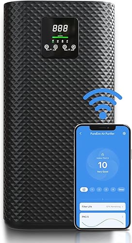 Purificador de aire silencioso para habitaciones grandes, cubre 2145 pies cuadrados en 1 hora, filtra alergias, polvo, humo, olores, caspa de disponible en Yaxa Guatemala