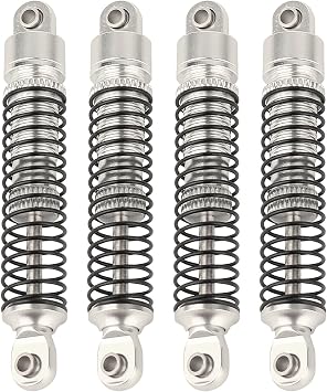 4PCS 59mm Aluminum Shocks Absorbers Long Threaded Oil Damper for 1/18 RC Crawler TRX4M TRX4-M Upgrade Parts silver