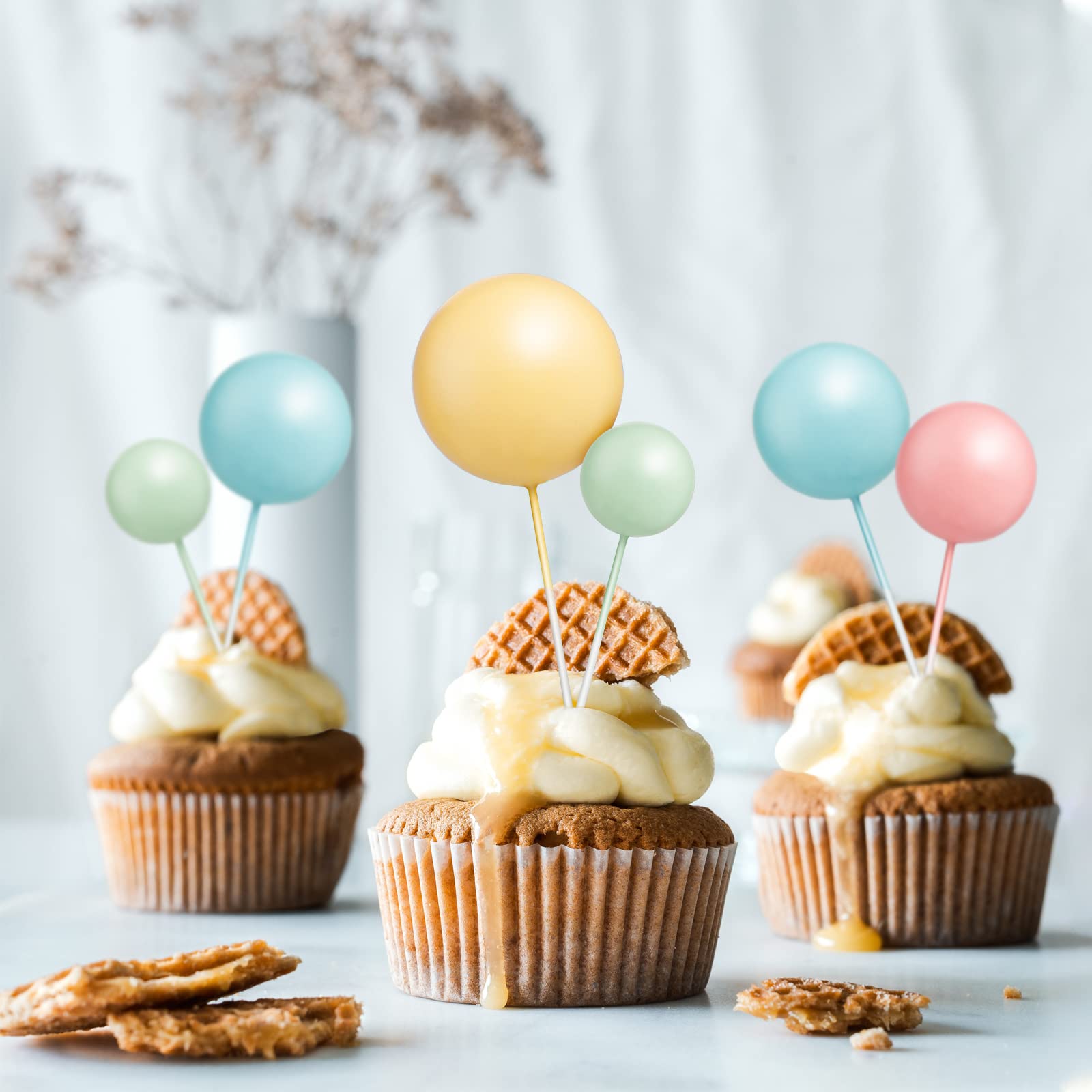 Festone Di Buon Compleanno, Palloncini, Topper Per Torta E Cupcake – Kit Decorazioni Per Festa Bambini, 18 Palloncini E 16 Topper - 3