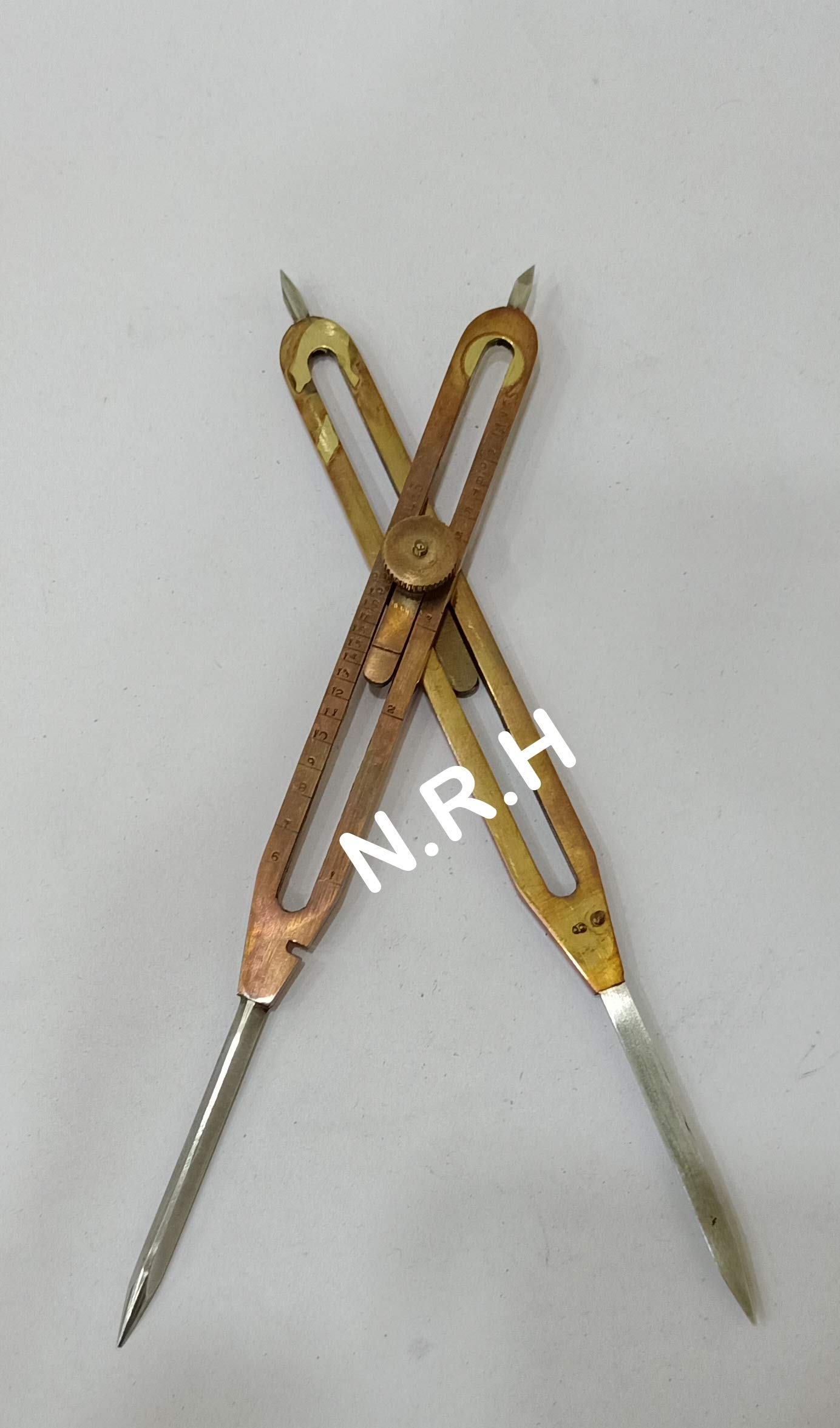 Divisor herramienta de dibujo profesional escala 12 pulgadas de largo latón macizo con punta de acero resistente