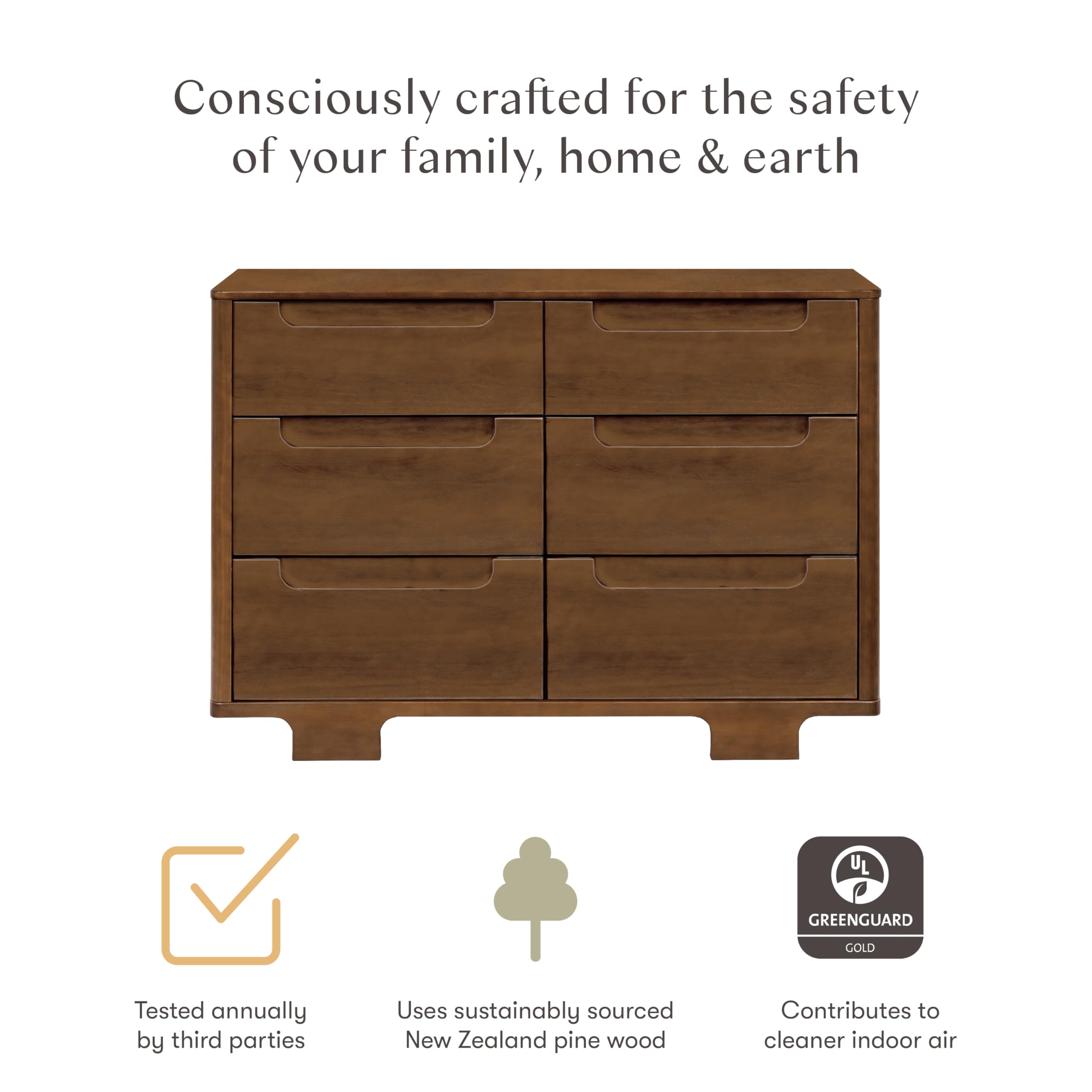 Babyletto Yuzu 6-Drawer Dresser, Natural Walnut : Amazon.co.uk