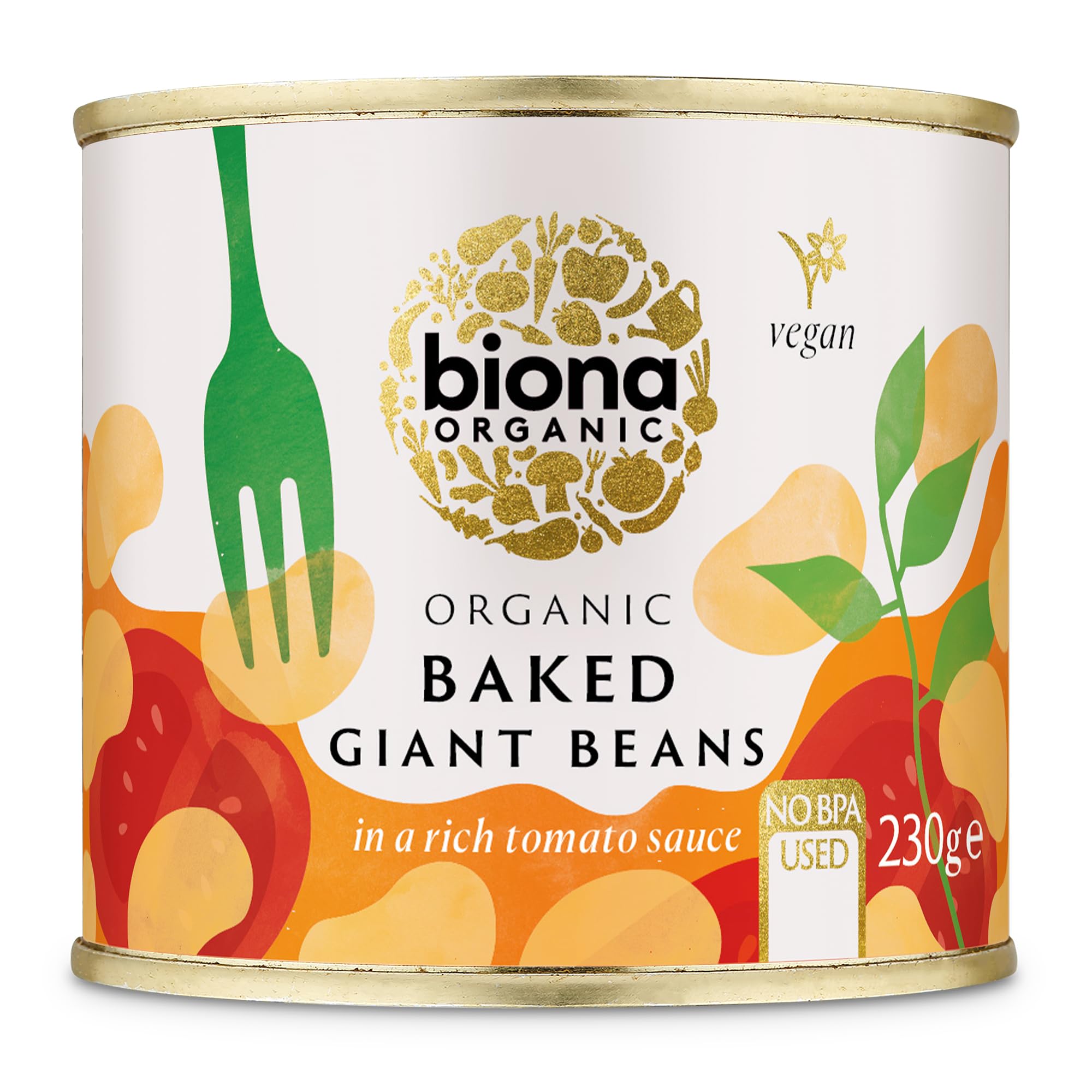 Biona Baked Giant Beans In Tomato Sauce, Organic, 230g