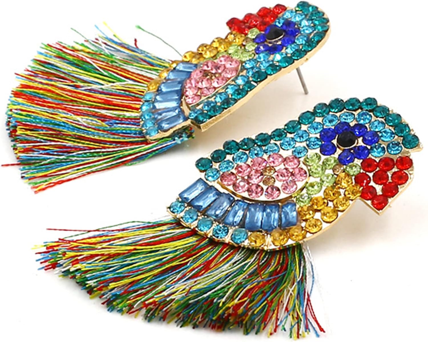 Bird Earrings- Elegant Crystal Inlayed Dangle Earrings, Statement Animal Drop Earrings for Women - Image 4