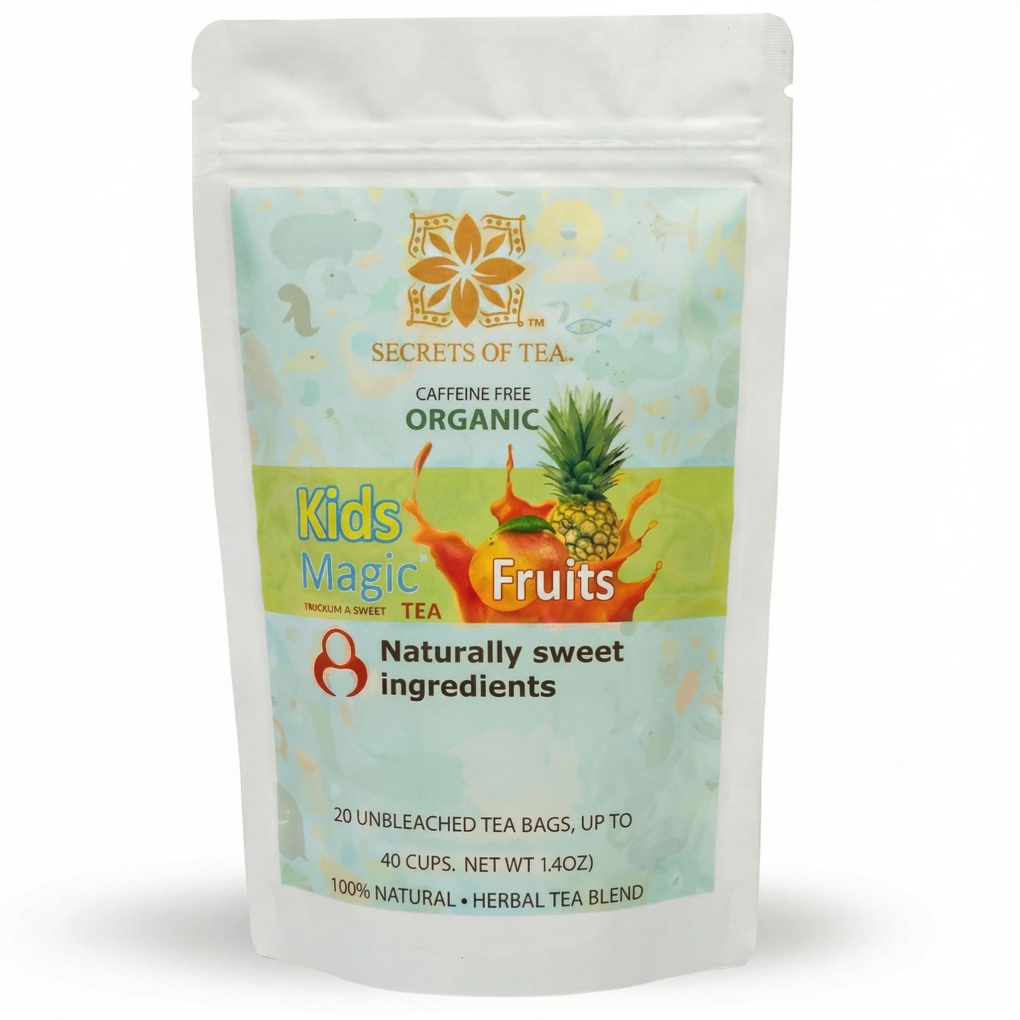 Secrets of Tea Kid's Magic Tea Loved by Parents - Organic Kids Herbal Tea with Chamomile & Fruity Flavor - Caffeine-Free Organic Toddler Tea, 20