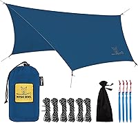 Vista 10 de Wise Owl Outfitters Toldo para Hamaca – Funda de lona impermeable para acampar con estacas de tienda de campaña y bolsa de transporte, refugio