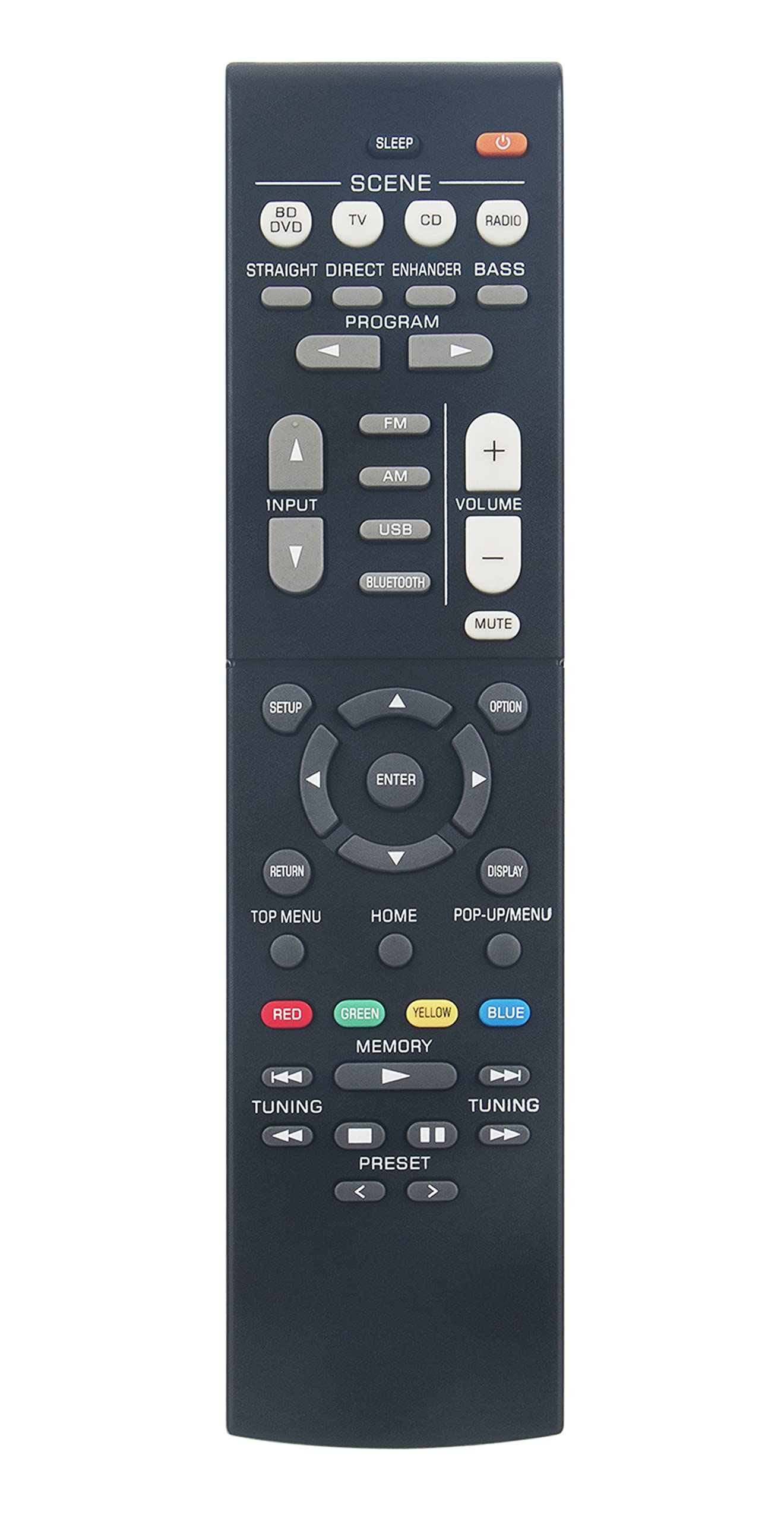 RAV561 Replacement Remote Control Compatible with Yamaha AV Receiver ZZ43210 HTR-3072 HTR3072 RX-V385 RXV385 YHT-4950UBL YHT4950UBL