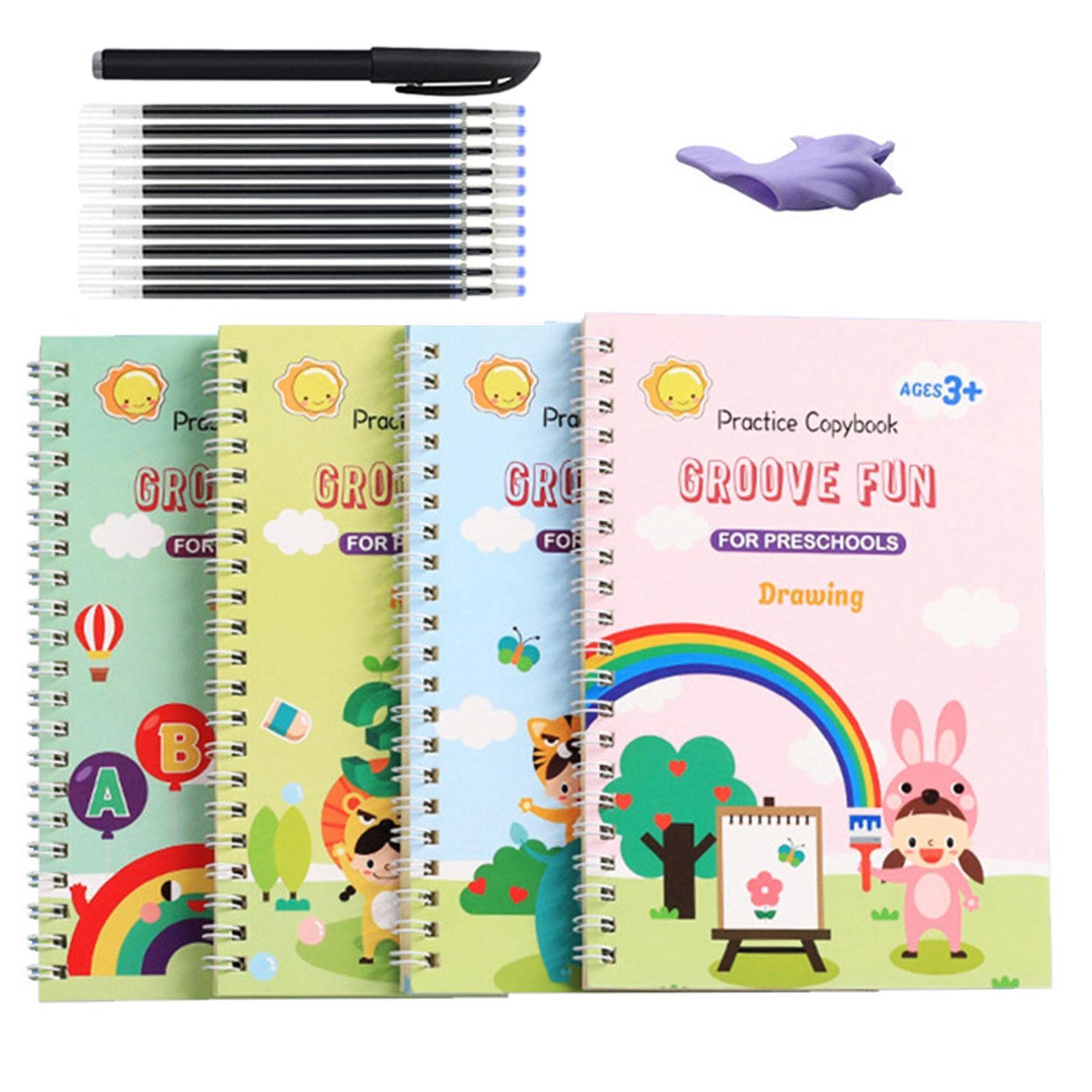 Amazon.co.jp: 英語のお手本 マジック練習コピーブック 4ピース 子供用 