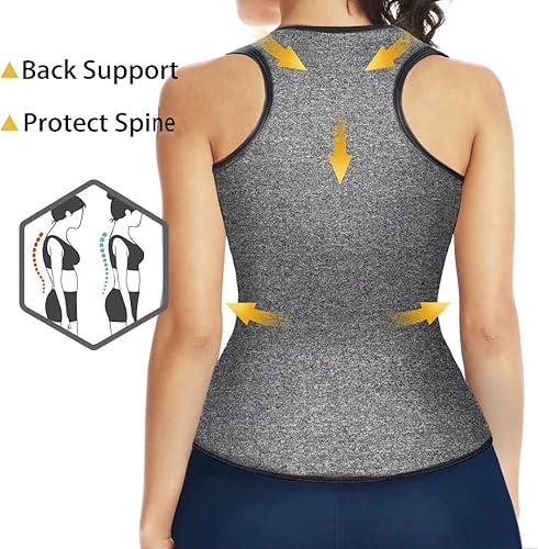 Miniatura 10 de Chaleco de neopreno para entrenamiento de cintura para sudar y sudar, para mujer, con control de abdomen, moldeador de cintura