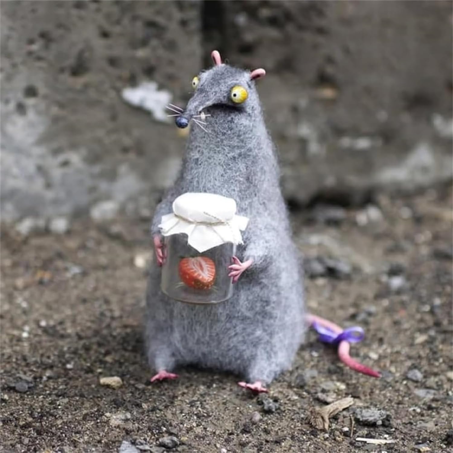 Wool Felt Familiars – Quirky Handmade Companions,2026New Handmade Whimsical Felted Animal Companions,Cute Collectible Feline Ornament,Mini Embroidered Animal Decoration for Home Décor,Collectibles (H)