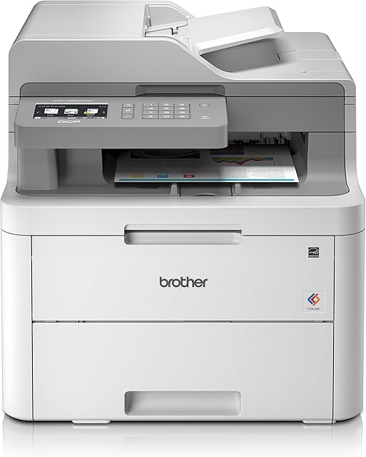 Brother DCP-L3550CDW Colour Laser Printer - All-in-One, Wireless/USB 2.0, Printer/Scanner/Copier, 2 Sided Printing, A4 Printer, Small Office/Home Office Printer, UK Plug
