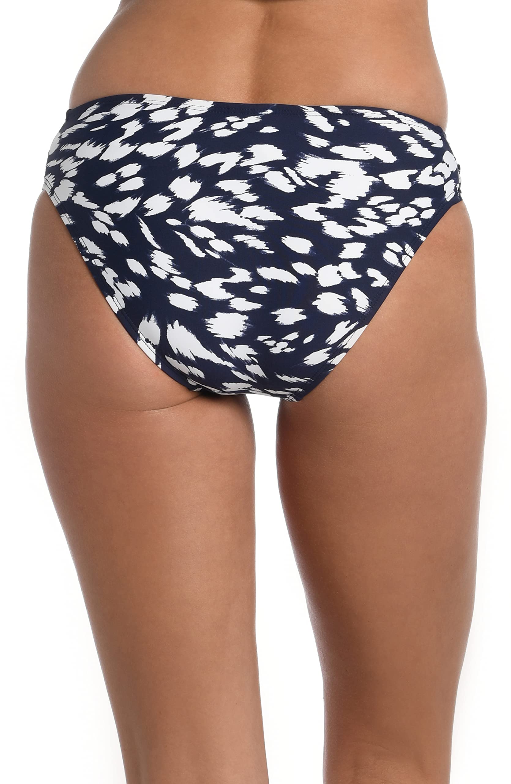 La Blanca Damski boczny marszczony hipster strój kąpielowy dół bikini, indygo//zmiana pływów, 10, Indygo//Zmieniające się pływy, 40