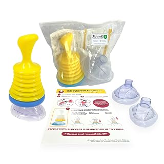 JivanX Anti-Choking Device – Choking Rescue Suction Kit for Kids & Adults | First Aid Airway Clearing Device for Home, Travel & Emergency Use | Includes Emergency Instruction Manual | Yellow - Amazon product rated Grade A
