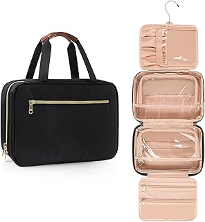 Travel Hanging Toiletry Bag, Large Capacity Makeup Bag Water-resistant Cosmetic Bag with Hanging Hook for Women, Portable Travel Organizer Case for Accessories, Full Sized Cosmetics, Toiletries
