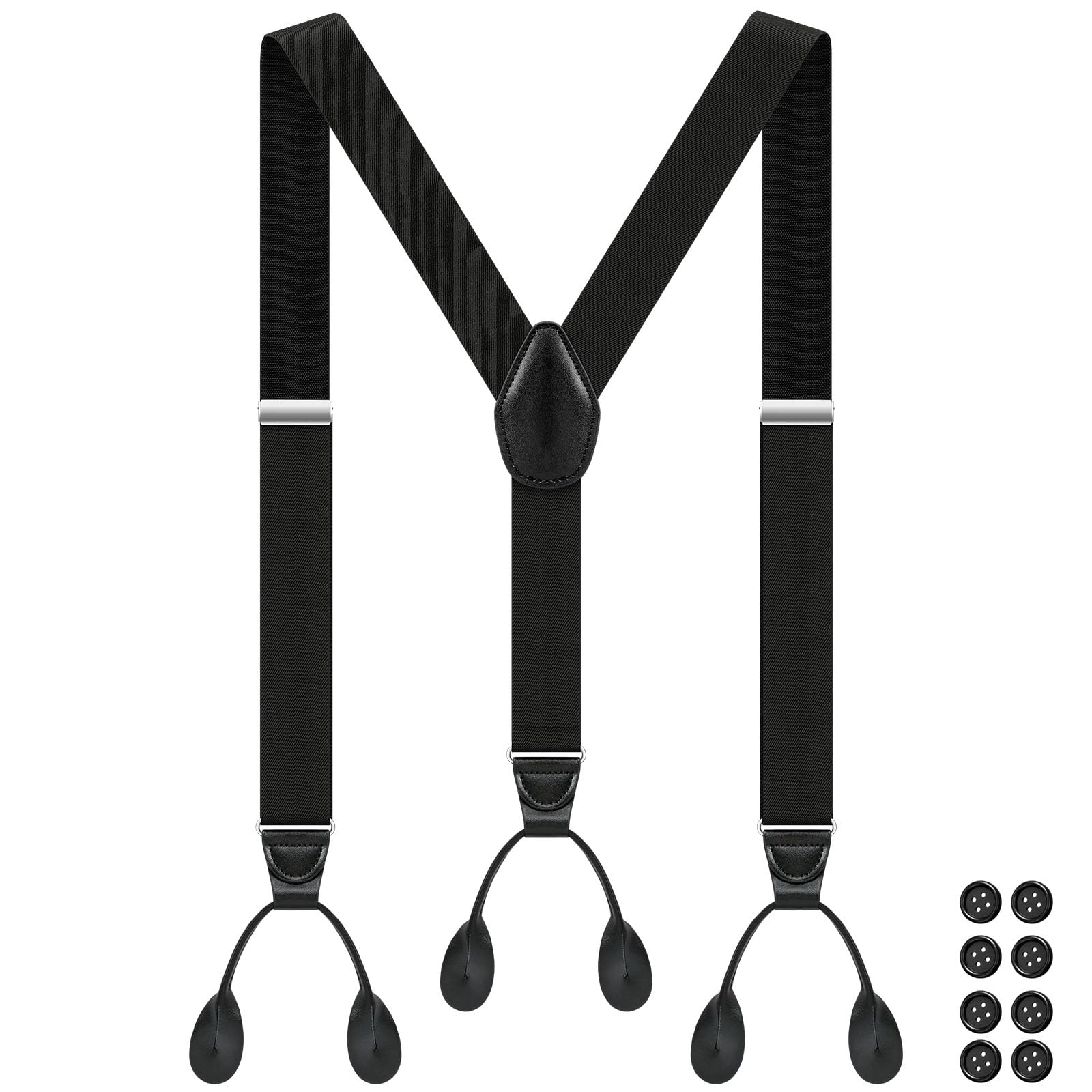 Clip Yeah Hosenträger Herren Breit 3.5cm mit knöpfen Elastisch Y-form | Stretch Hosenträger zum Knöpfen Hosenträger Herren Verstellbar Vintage Anti-rutsch Suspenders für Hochzeit Business Party