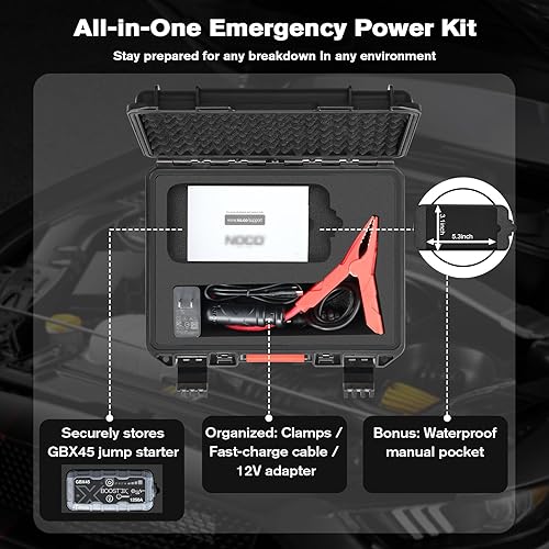 Miniatura 2 de Funda para NOCO Jump Starter GBX45  Estuche de transporte duro impermeable para batería Booster Jump Starter Cables y accesorios de cargador