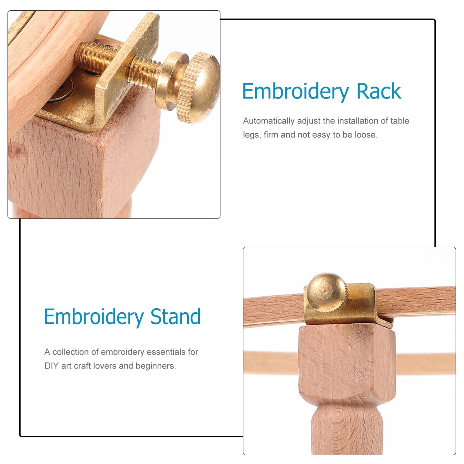 Ciieeo 1 Juego Bastidor De Bordado Soporte De Marco Anillo Aro De Bordado Cuadrado Mesa De Costura y Manos De Regazo Soporte De Madera Tapiz Manos