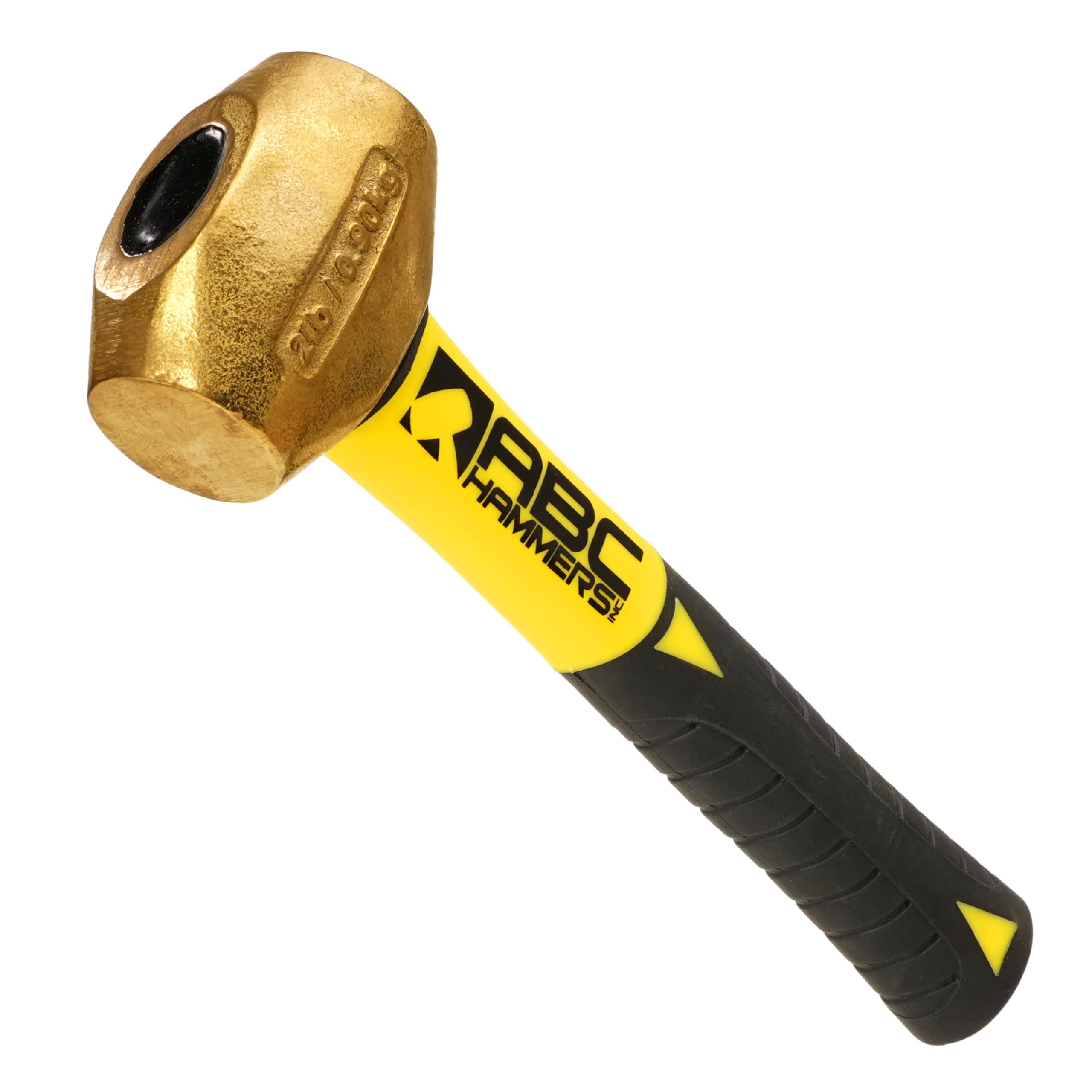 2 lb. Brass Hammer with 8" Fiberglass Handle