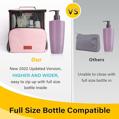 Miniatura 6 de Bolsa de ducha con bolsillo para teléfono, extra grande, portátil, de malla, para colgar en el baño, para dormitorio universitario, viajes,