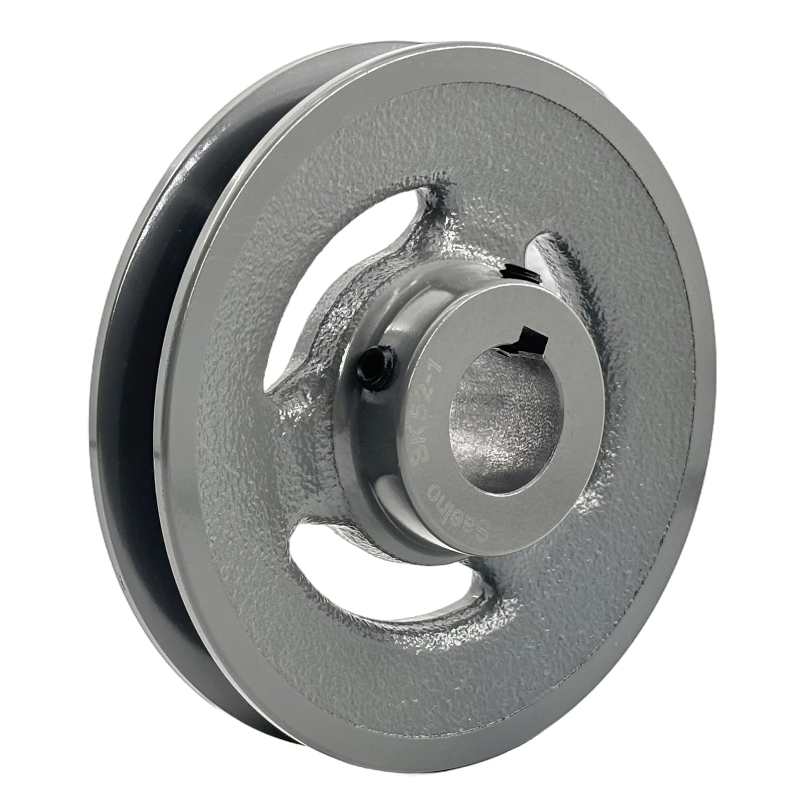 Saelno BK52-1 V Belt Pulley 1 inch Bore 4.95" OD,V-Belt Sheave Cast Iron for A AX B BX 4L 5L V-Belts,BK521 Pulley