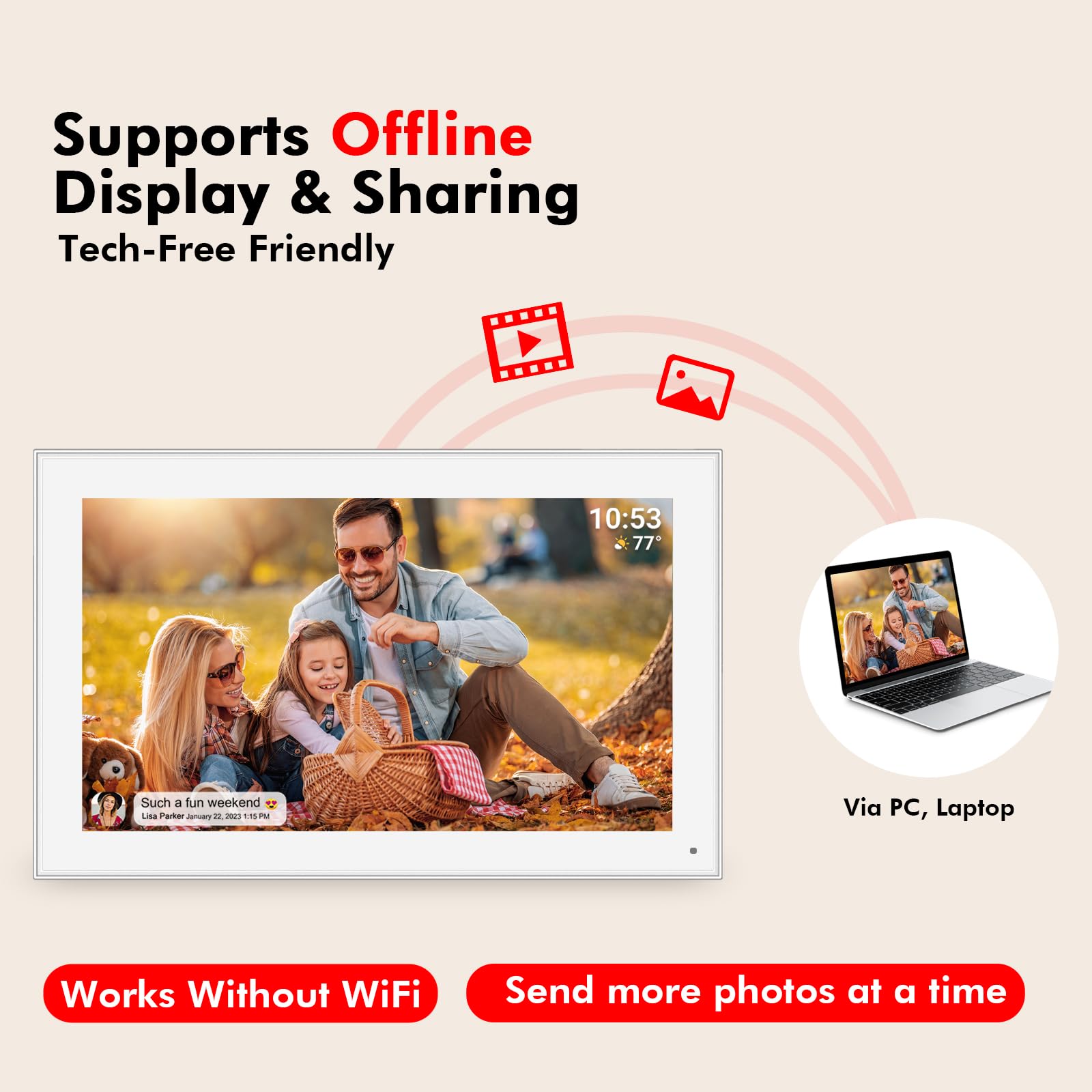 Amazon | 15.6インチFrameoデジタル写真フレームWiFi、1920x1080 IPS