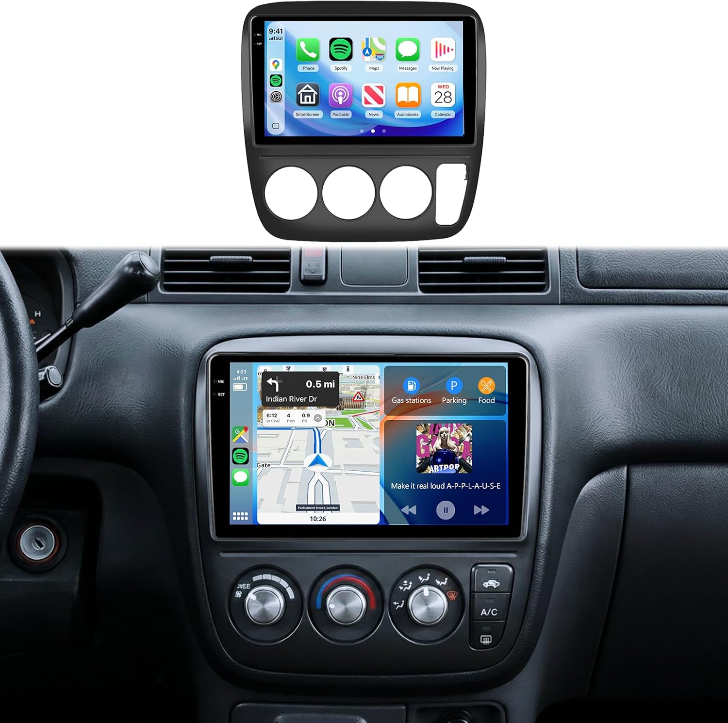 4G+64G Car Radio Stereo for Honda CRV 1997-2001, 9inch HD in-Cell Touch Screen/Android 15/Wireless CarPlay/Android Auto/GPS/WiFi/5.0Bluetooth/FM/RDS/SWC/AHD Backup Camera