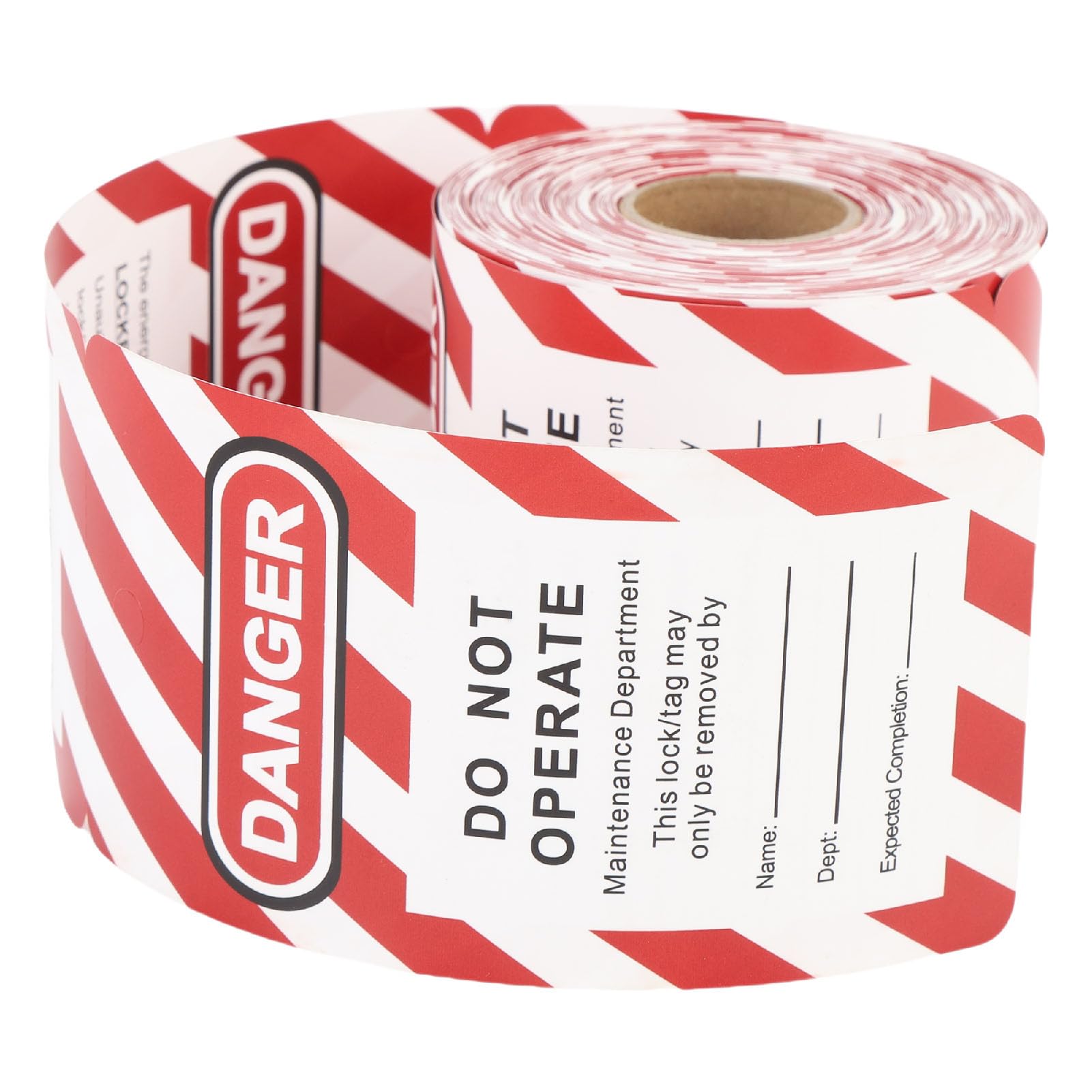 Segnaletica per barricate di pericolo in carta composita PP per uso industriale - Materiale antiperforazione e strappo con foro perforato - Etichette tagout resistenti all'acqua