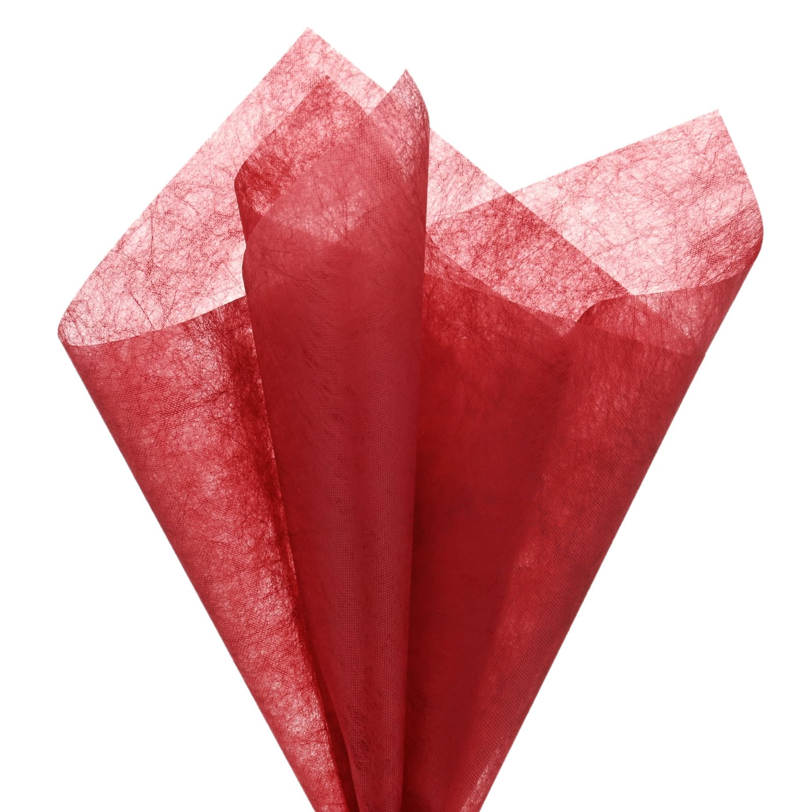 M METERXITY 34-Sheet Korean Cotton Wrapping Flower Paper, 11.4 Inch/ 29cm Waterproof Floral Wrapping Cotton Paper for Bouquets/Gift Packaging [Frosted Red]
