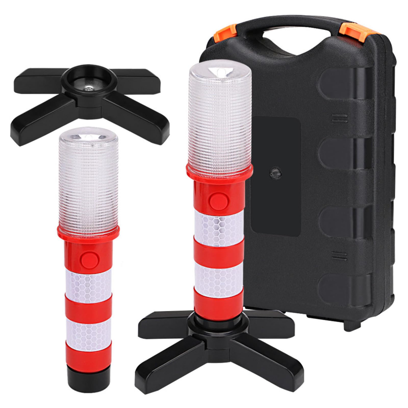 Mikinona Lampe De Détresse Multifonction Led Rouge Support Magnétique Pour Voiture Et Travaux D'urgence En Extérieur, Éclairage De Sécurité Routière, Intervention Automobile Et Situations D'urgence