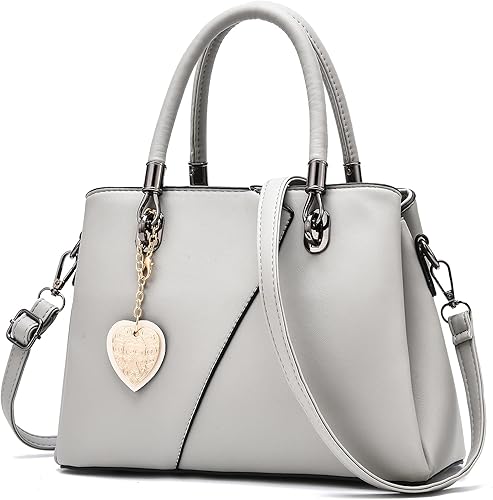 Bolsos de cuero para mujer, bolso con asa superior, bolsas de costura de color de contraste, bolso de hombro para mujer