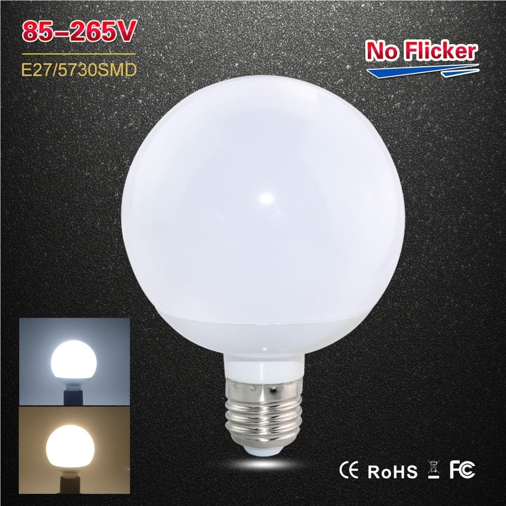 Iluminación Interior, Paquete de 6, lámpara LED Global E27 CA 110 V, 7/9/12/15 W, sin Parpadeo, iluminación de 360 Grados, Bombilla esférica