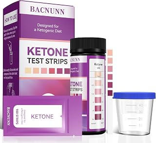Ketone Test Strips - Upgraded 100 Keto Strips Urine Test for Ketogenic & Low-Carb Diets with Urine Cup - Ketosis Home Urinalysis Keto Sticks
