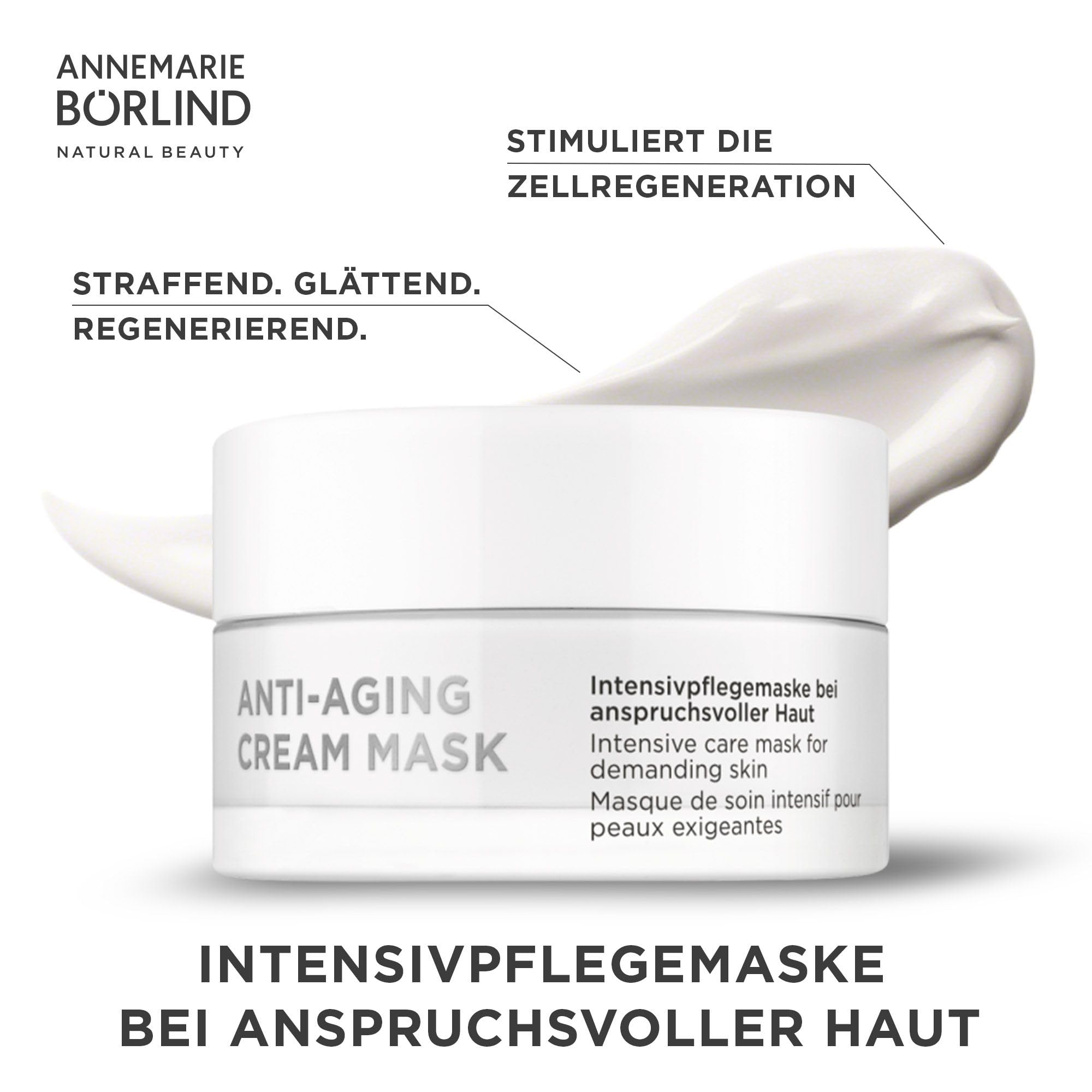 ANNEMARIE BÖRLIND ANTI-AGING CREAM MASK 50 ml Bei Normaler Haut | Intensivpflegemaske, Anti-Aging Gesichtsmaske, Mildert Falten, Aktiviert Zellregeneration, Glättend & Straffend