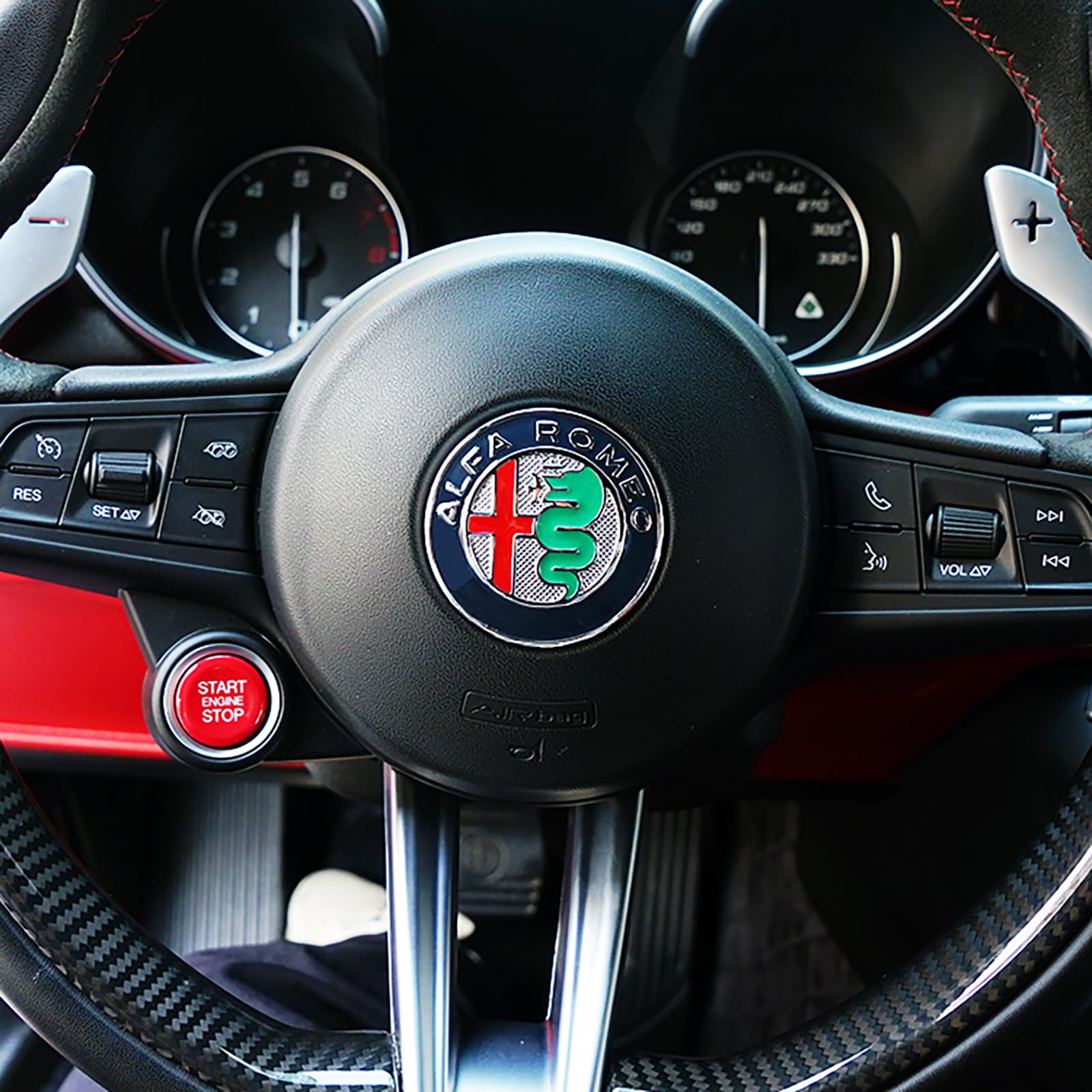 Alfa Romeo Steering Wheel Badge Emblem - Self-Adhesive Logo For Giulia, Stelvio, Tonale